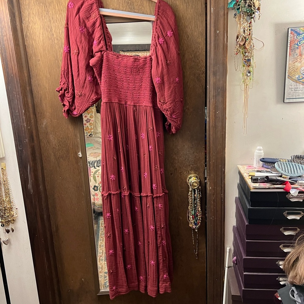 Free People Embroidered Dahlia Maxi Dress.